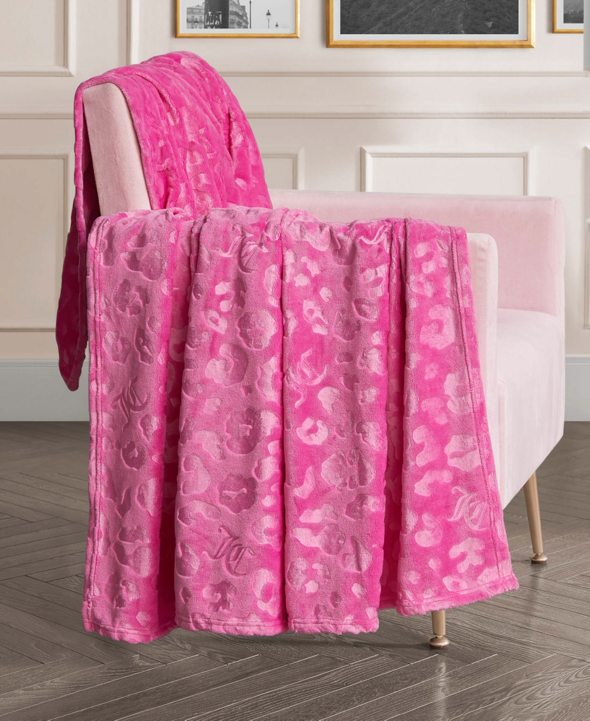 Juicy Couture Embossed Plush Oversized Throw, 60" x 70"