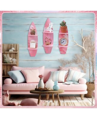 Surfboard Wall Shelves: 3 Piece Set for Beach Decor