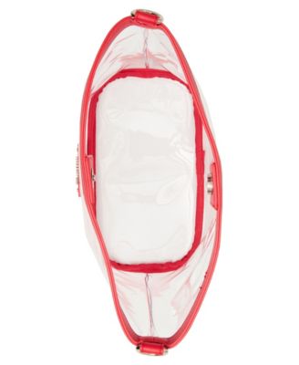 Cleo Clear Vinyl Small Bucket Crossbody Bag