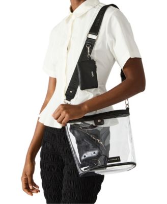 Cleo Clear Vinyl Small Bucket Crossbody Bag