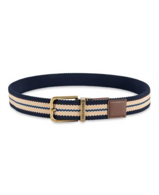 Men's Two-In-One Reversible Striped Stretch Cord Belt