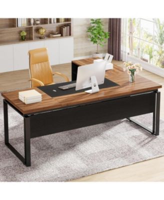 Office Desk with File Cabinet, Computer Executive Desk with Drawer Cabinet Set, L-Shaped