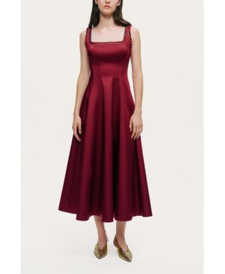 Women's Embellished Square-Neck Midi Dress