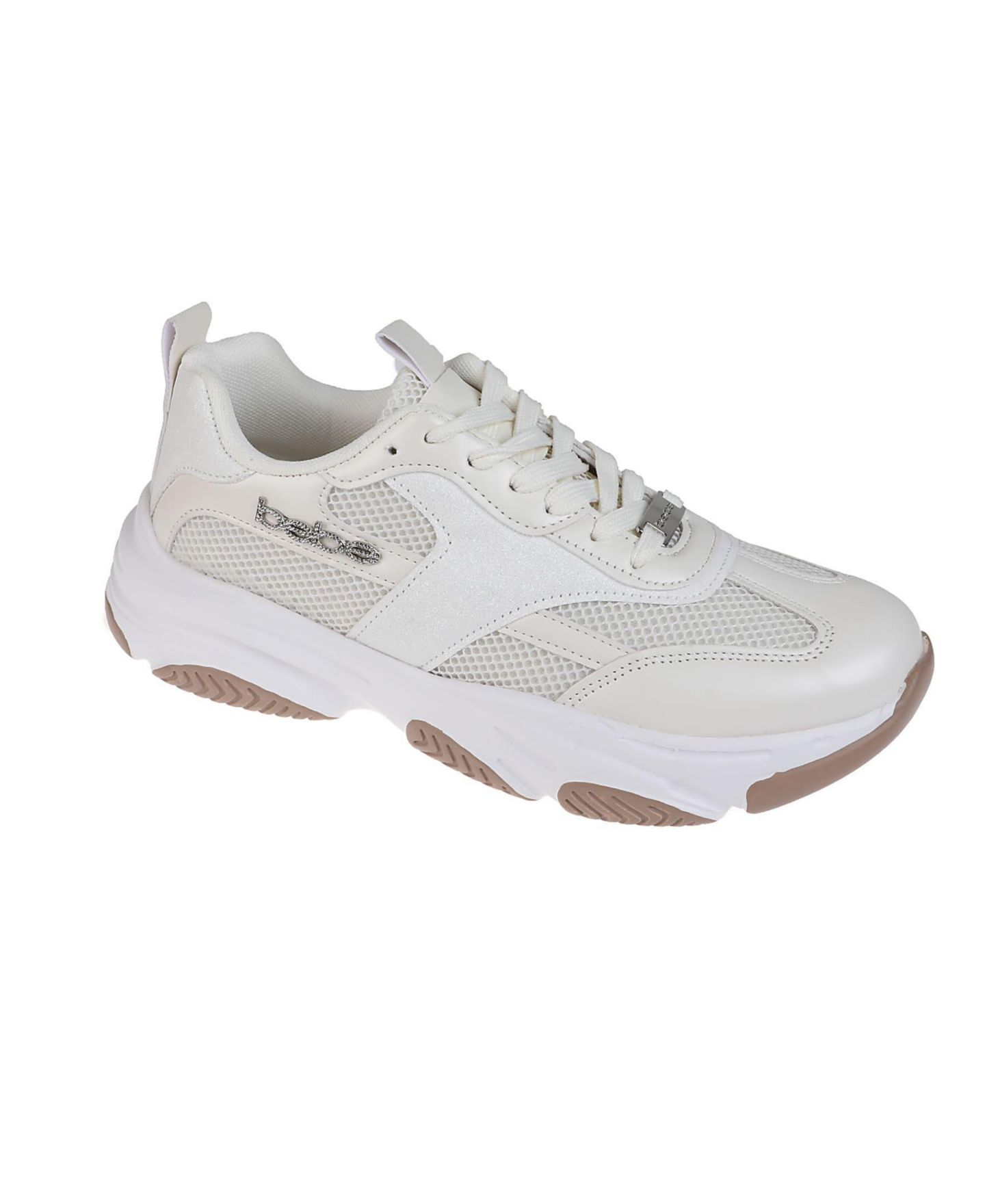 Женские кроссовки Bebe Sneaker with Chunky Outsole and Mixed Material Upper, цвет: Молочно-белый — фото 1