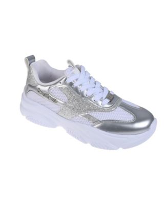 Women's Sneaker with Chunky Outsole and Mixed Material Upper