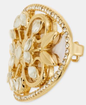 Gold-Tone Stone Cluster Hair Barrette