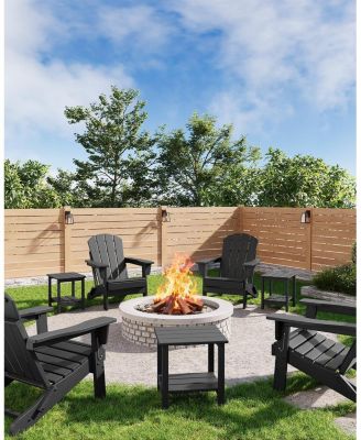 Adirondack Outdoor Side Table Patio Side Tables for Outside, All-Weather End Table for Patio Pool Deck Indoor Backyard