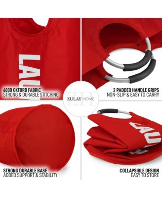 Heavy Duty Collapsible Laundry Basket with Handles (82L Large)