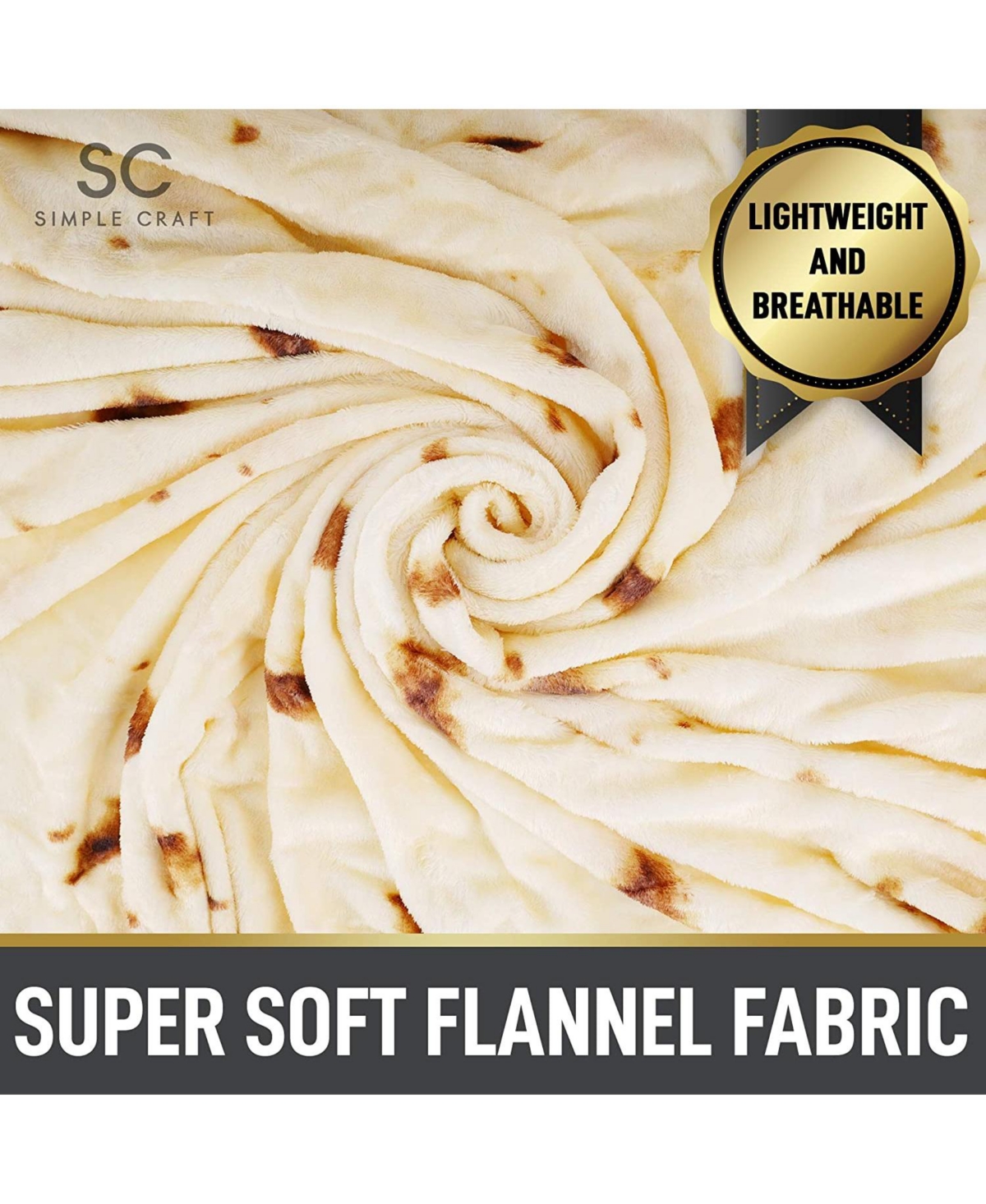 Zulay Kitchen Tortilla Giant Tortilla Throw Blanket for Adults and Kids 60 inch