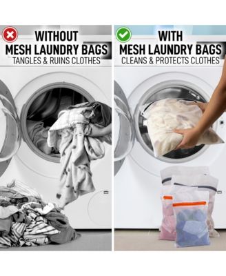 5 Pack Reusable Mesh Laundry Bags for Delicates  (1 Large, 2 Medium, 2 Small)