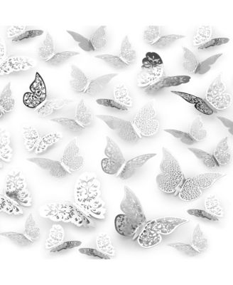 3D Removable DIY Butterfly Wall Decor with 3 Wing Designs (48pcs)