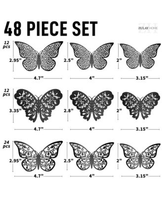 3D Removable DIY Butterfly Wall Decor with 3 Wing Designs (48pcs)