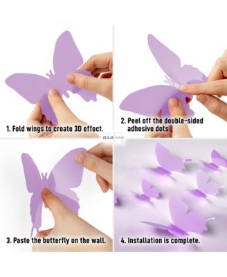 Removable DIY 3D Butterfly Wall Decorations (24pcs with 3 Different Sizes)