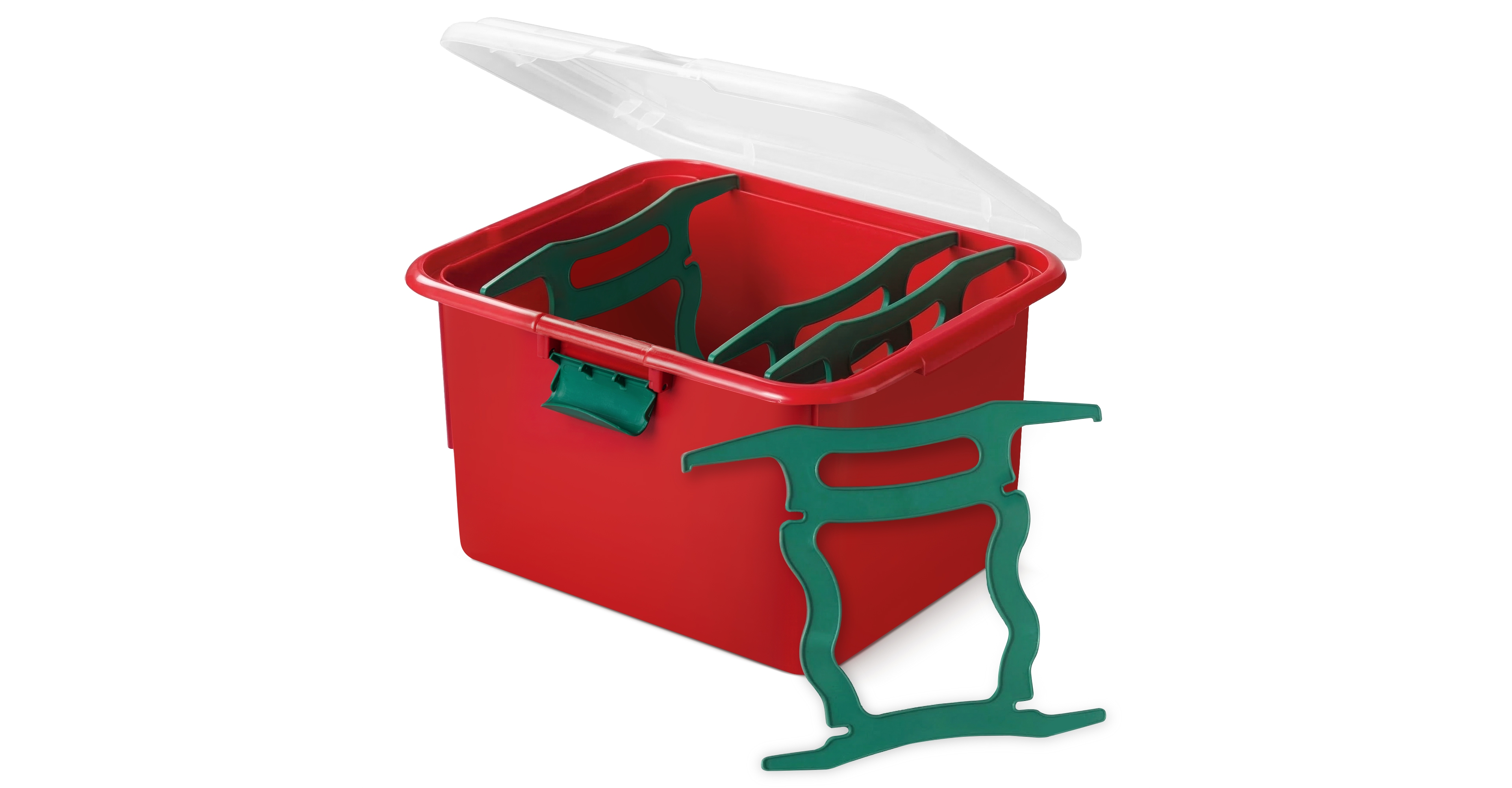 Homz Products Holiday Christmas Light Storage Box Bin with 4 Cord Wrap Organizers