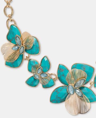 Flower Statement Necklace, 28" 