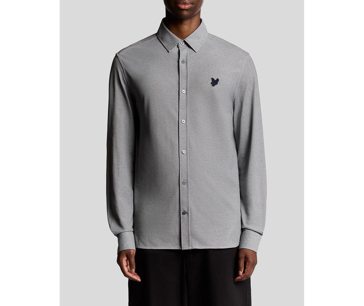 Мужская рубашка Lyle & Scott Jacquard Stripe Long Sleeve, цвет: Белый / Рыжевато-коричневый — фото 6