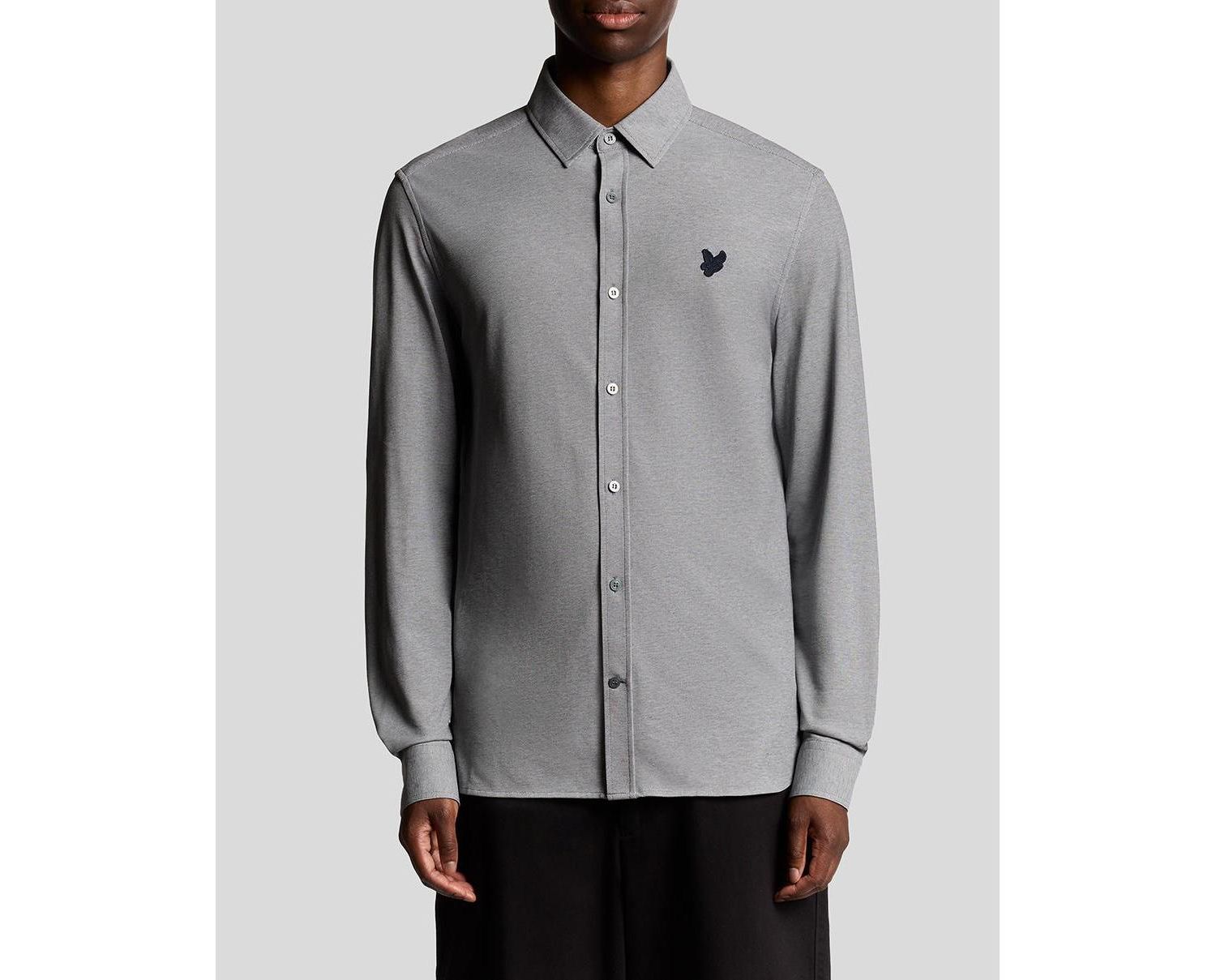 Men's Jacquard Stripe Long Sleeve Shirt
