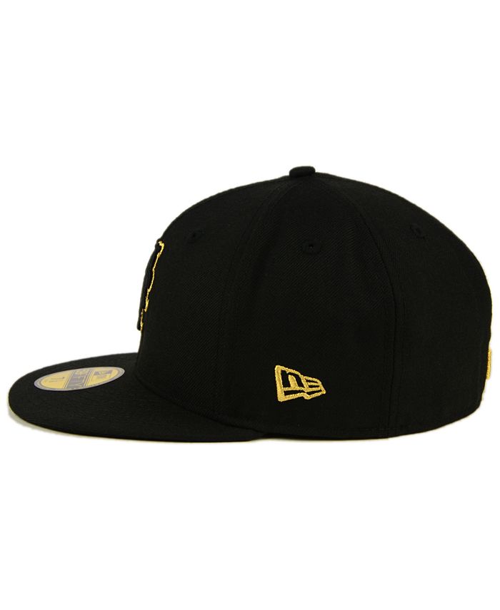 New Era New York Mets Black On Metallic Gold 59FIFTY Fitted Cap - Macy's