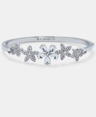 Crystal Flower Bangle Bracelet