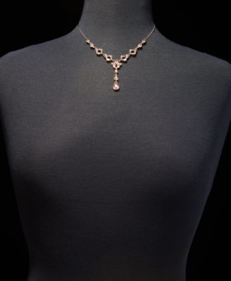 Crystal Statement Lariat Necklace, 16" + 3" extender