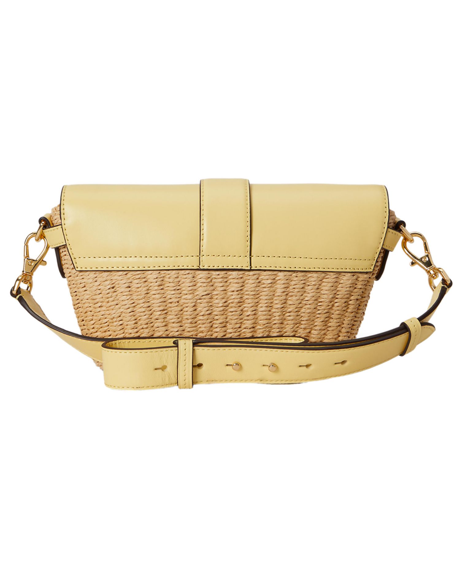 Lynden Straw-Leather Small Shoulder Bag