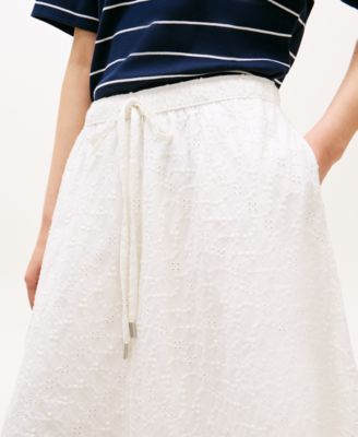 Women's Broderie Elasticated-Waist Skirt