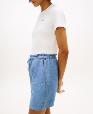 Women's Chambray Straight-Fit Shorts