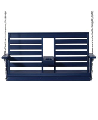Outdoor 54" HDPE With Cupholders Porch Swing Bench