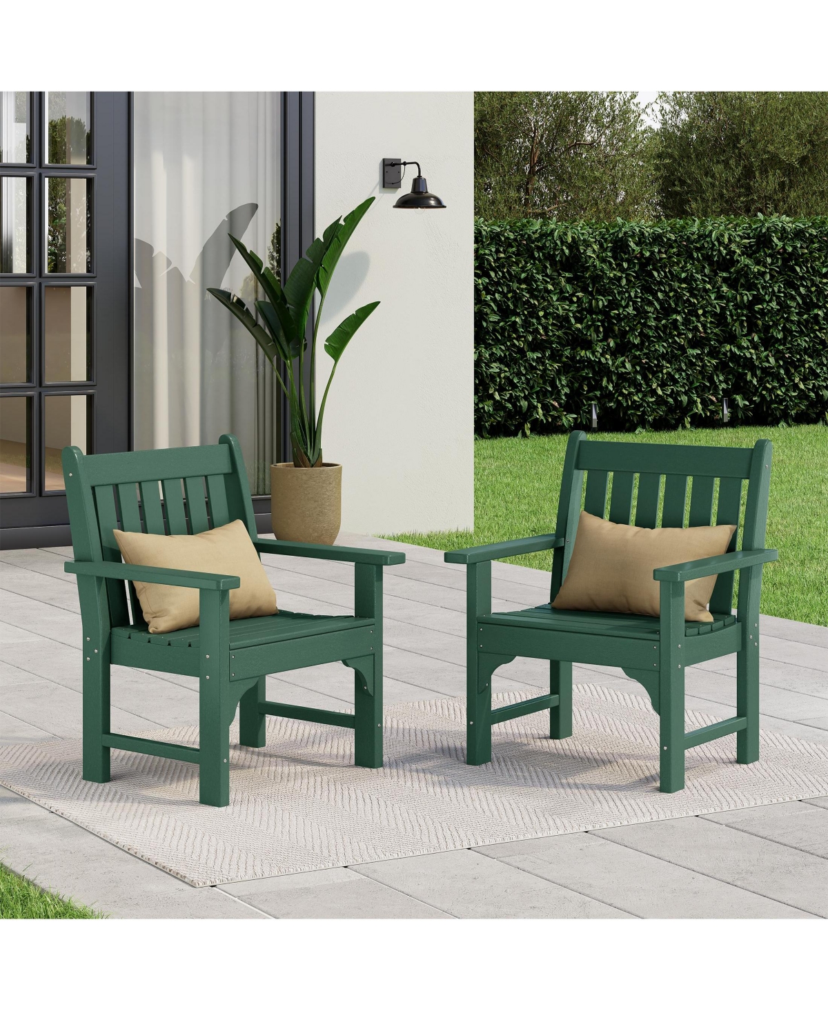 WestinTrends Outdoor Patio Hdpe Adirondack Dining Arm Chairs (Set of