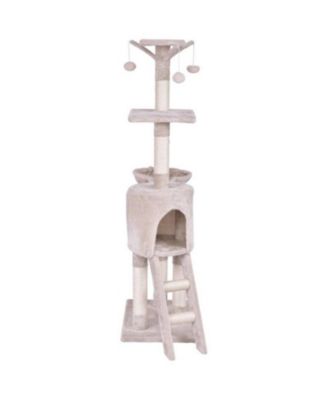 56" Cat Play Tree with Condo, Scratching Posts & Ladder