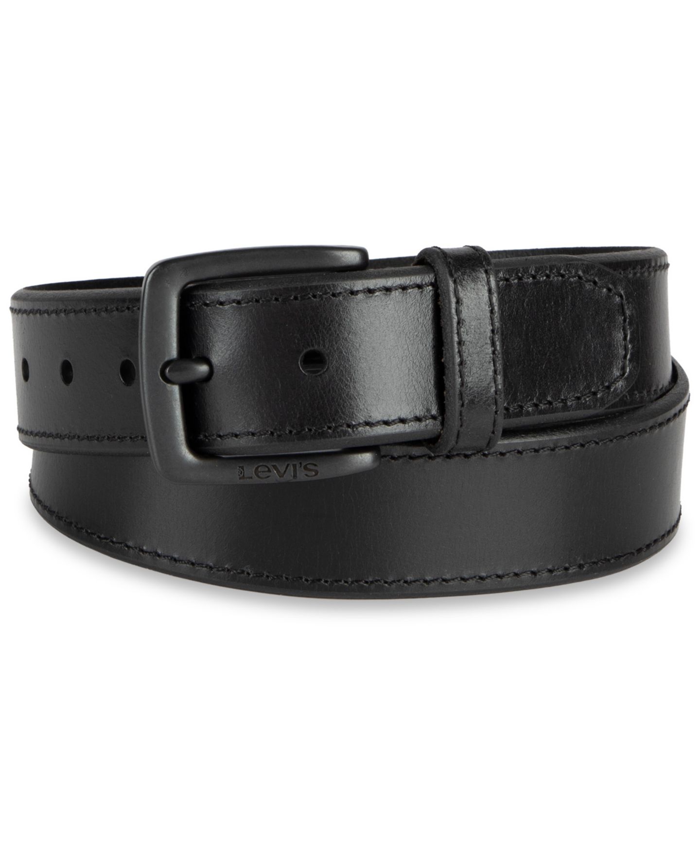 Мужской ремень Levi's Elevated Leather Belt, цвет: Чёрный — фото 1