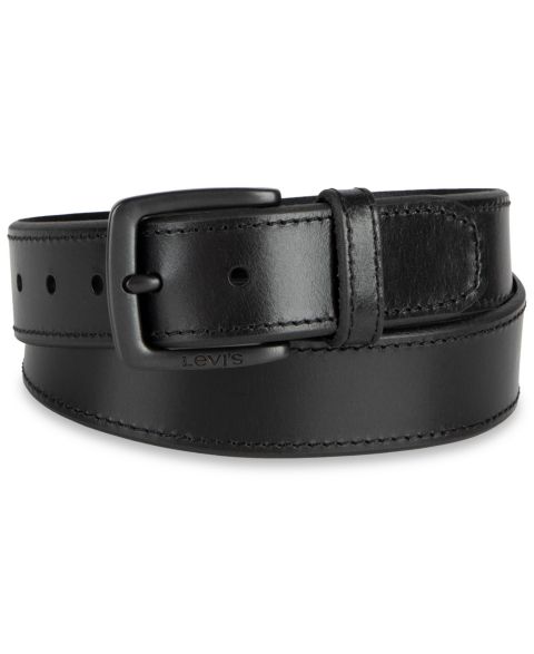 Мужской ремень Levi's Elevated Leather Belt, цвет: Чёрный