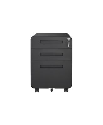 3 Drawer Mobile File Cabinet, Under Office Desk Metal Filing Cabinet with 5 Wheels, Versatile Storage Cabinet for Legal/Letter/A4 Files