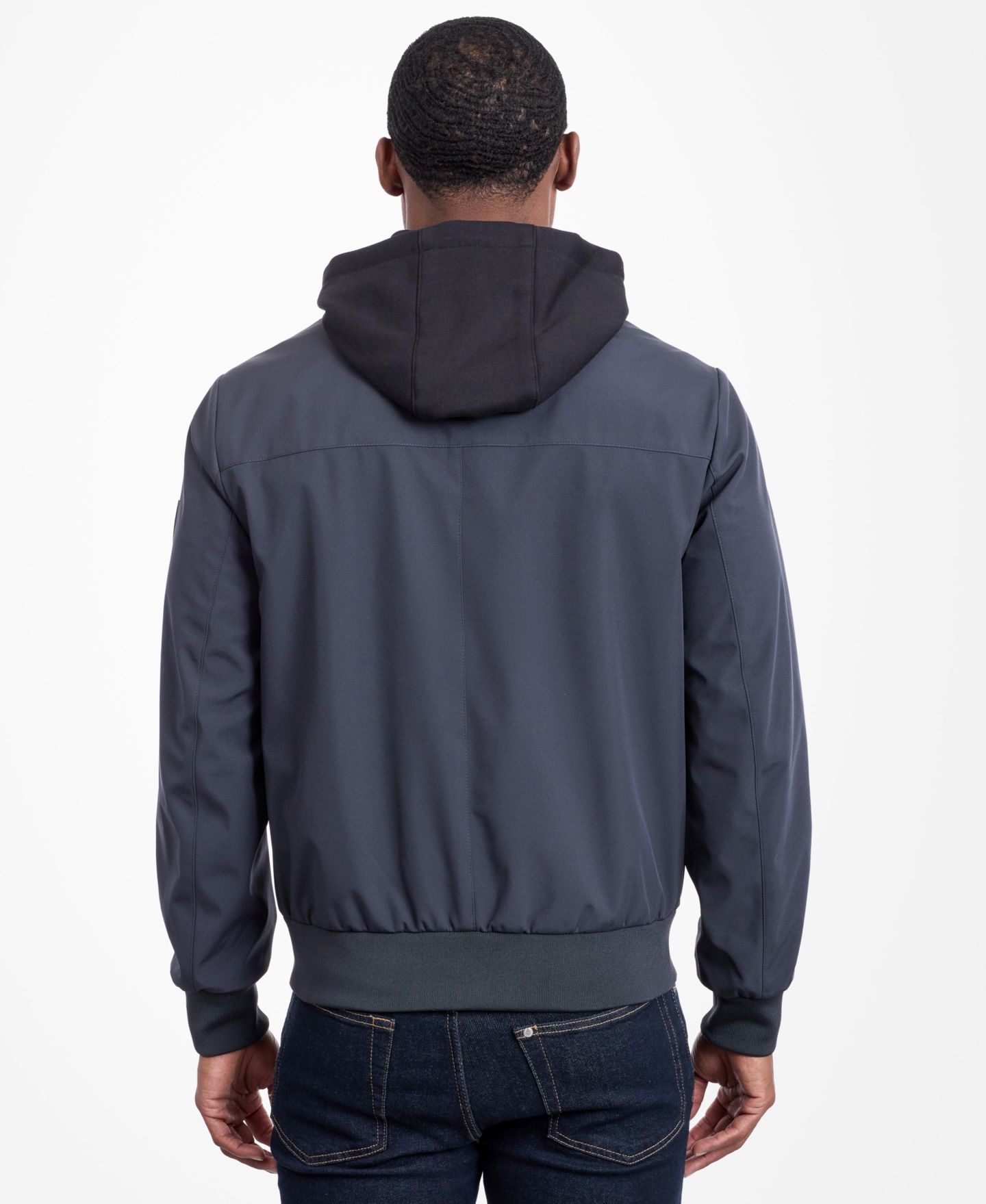 Мужская куртка Calvin Klein Bomber Knit Hood, цвет: Железный — фото 5