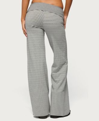 Women's Meggy Striped Foldover Pants