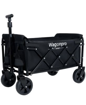 All-in-One Convertible Folding Wagon Cart - Expandable Dual-Layer Wagon with All Terrain Wheels, 225lbs Capacity for Camping, Grocery