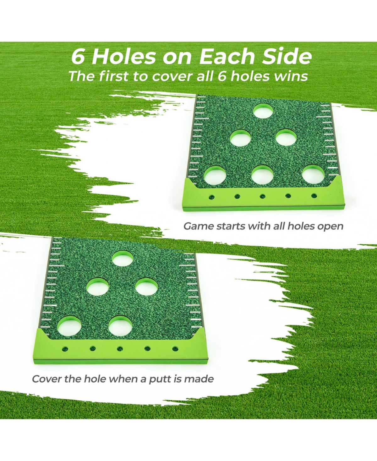 Mecale 11 ft Putting Green Mat with 2 Adjustable Putters & 6 Balls