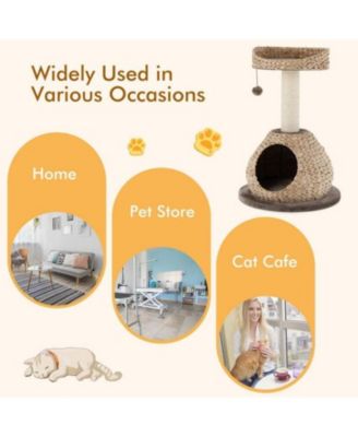 28" Handmade Cat Tree Tower with Jump Platform