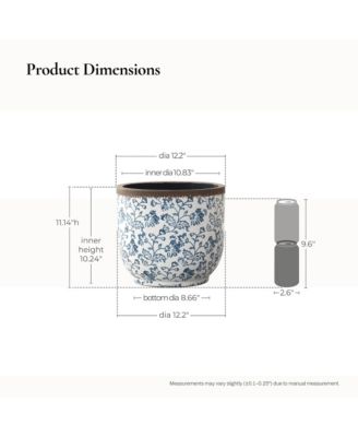 Planter, 12.2" Round, Indoor & Outdoor Garden Pot