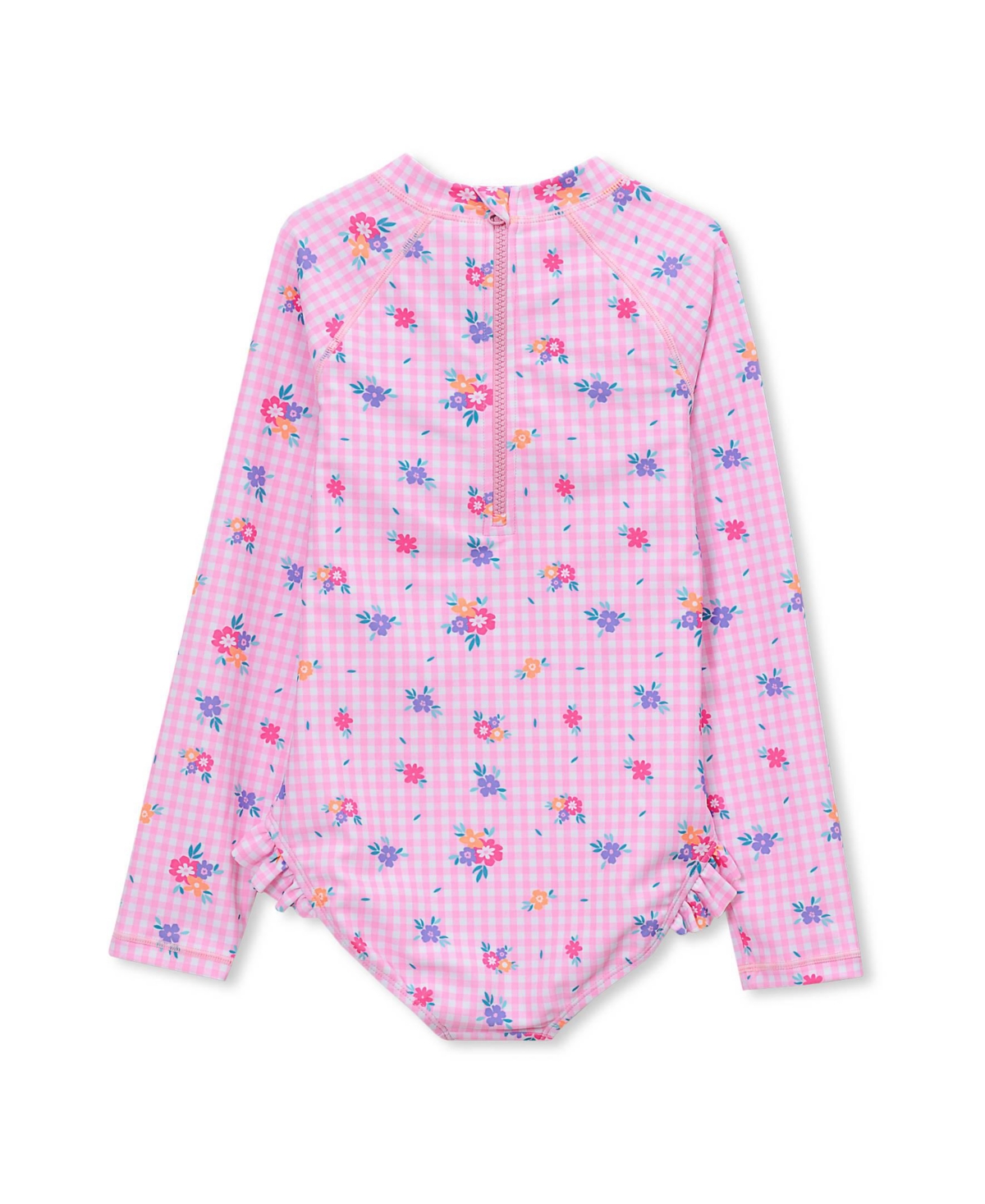 Lands' End Girls Chlorine Resistant Long Sleeve Ruffle One Piece Swimsuit