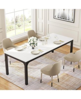 Dining Table for 6-8 People, 78-Inch Long Rectangular Dinner Table, 8 Seat