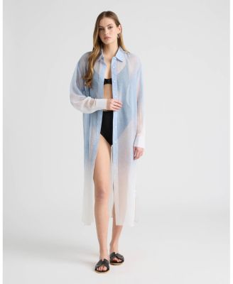 Women's Long Shirt Dress with Side Slits