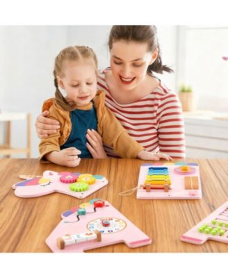 11-in-1 Dinosaur Activity Wall Busy Board Panels for Toddlers