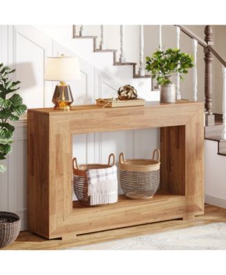Farmhouse Console Table, 47 Inches Entryway Console Table with Storage, Industrial Hallway Accent Table for Living Room, Entrance