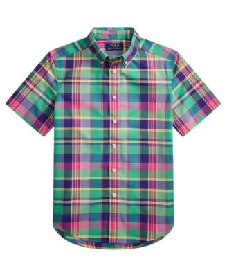 Boys' 8-20 Gingham Poplin Short-Sleeve Shirt