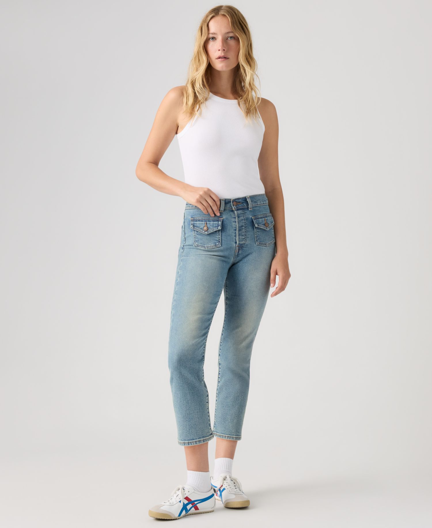 Women's Wedgie Flap Pocket High-Rise Cropped Jeans