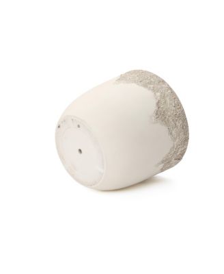 Antique Travertine 15.75" Round Planter, Tapered Pot for Indoor & Outdoor Use