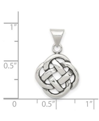 925 Sterling Silver 18 Inch Antiqued Celtic Knot Necklace - 22x12mm
