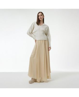 Women's Elasticated Waist Asymmetric Skirt