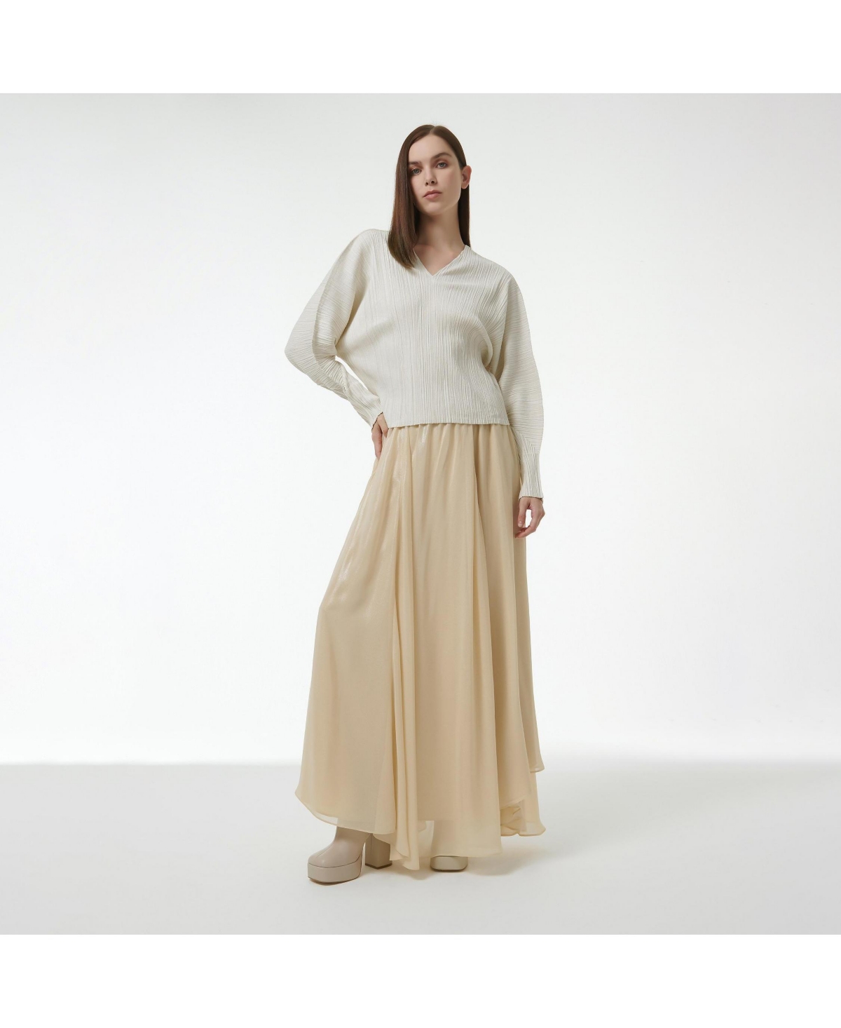 Leem Women's Elasticated Waist Asymmetric Skirt